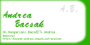 andrea bacsak business card